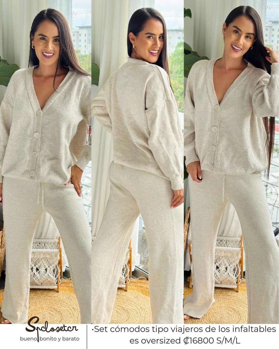 Set cómodos tipo viajeros de los infaltables es oversized