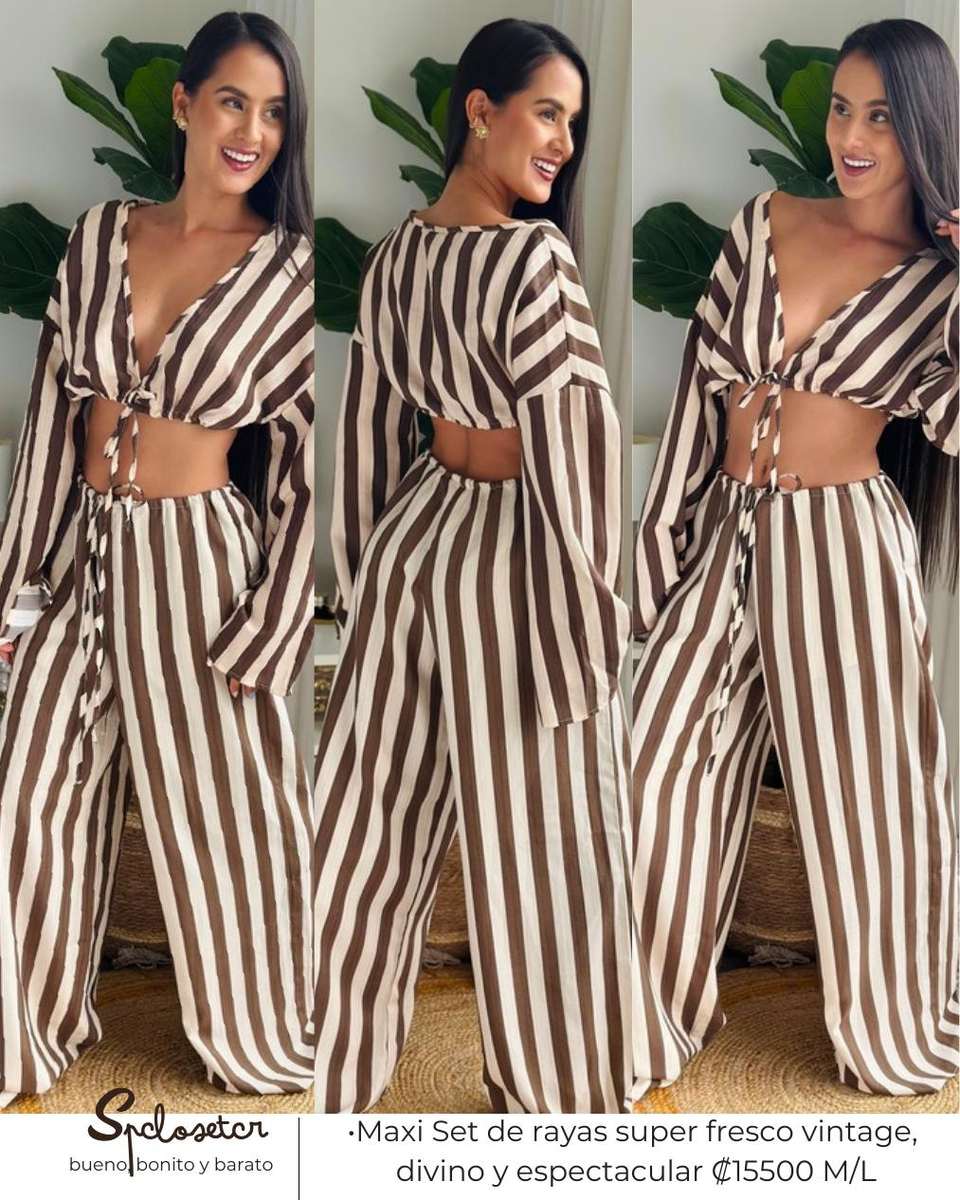 Maxi Set de rayas super fresco vintage, divino y espectacular