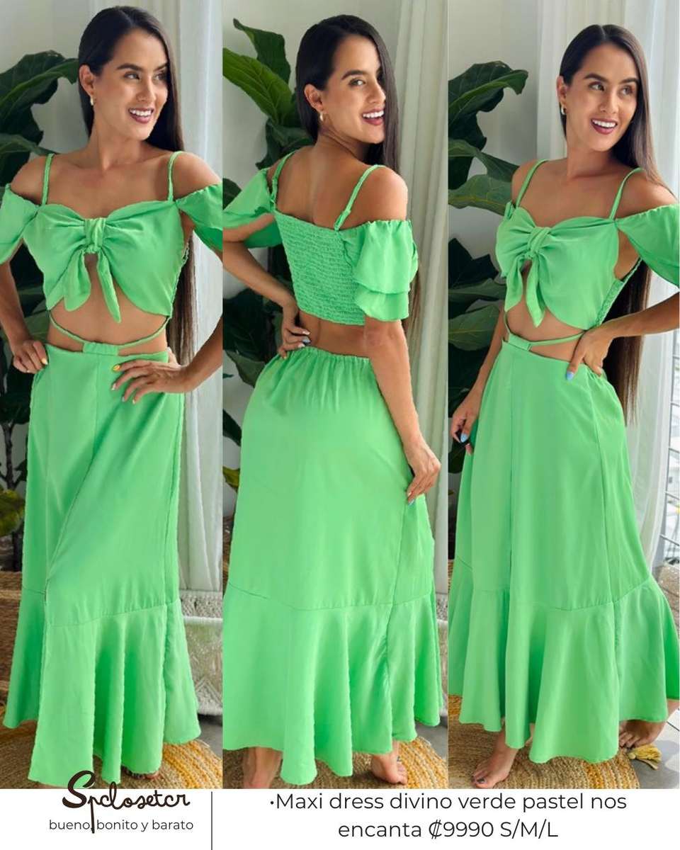 Maxi dress divino verde pastel nos encanta
