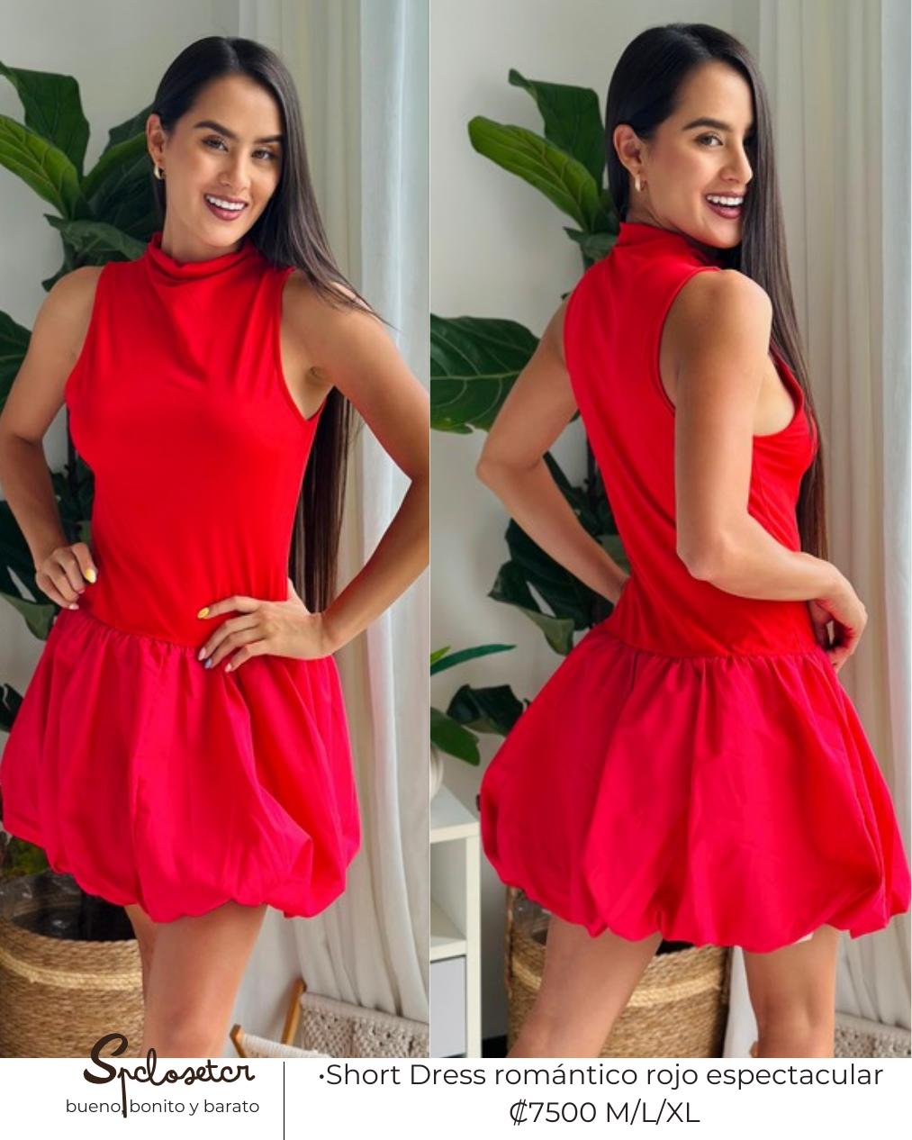 Short Dress romántico rojo espectacular
